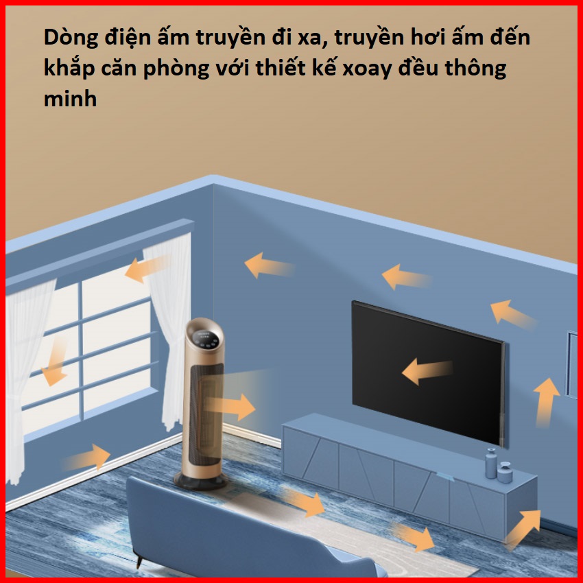 Quạt sưởi ấm Meling, công suất 2000W, làm ấm nhanh, kèm màn hình Led cao cấp, Máy sưởi điện Meling Ceramic, tích hợp lớp bảo vệ an toàn, chống quả tải nhiệt, Máy sưởi cây đứng Meling xoay tỏa nhiệt 120 độ kèm remote thông minh