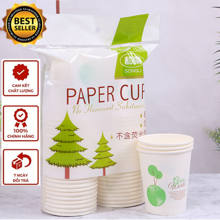 [Lốc 50 chiếc] Ly giấy, cốc giấy dùng 1 lần Misino cao cấp