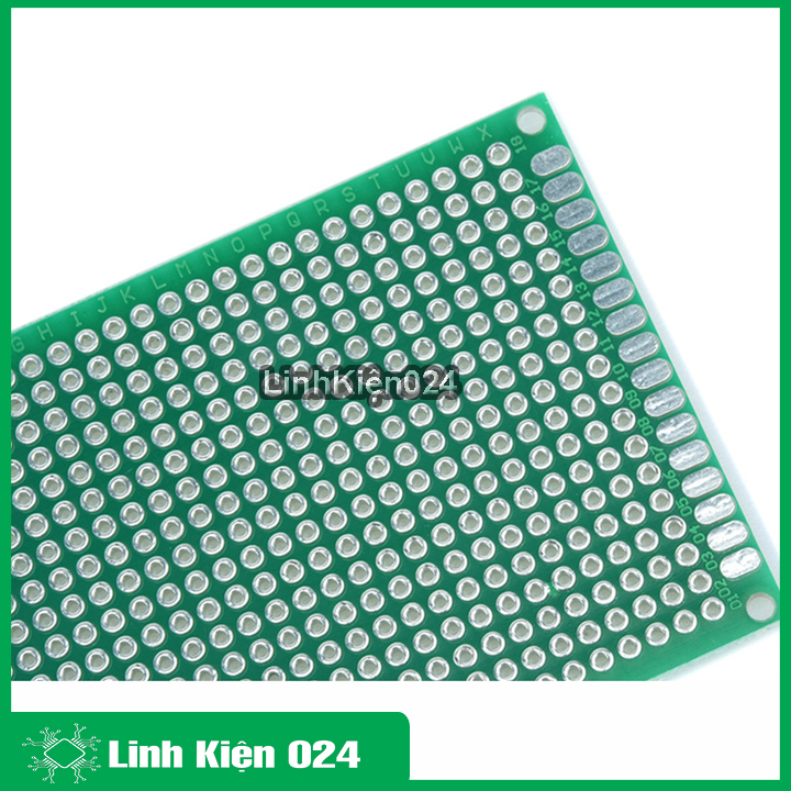 Phíp đồng đục lỗ 2 mặt pcb xanh dày 1.6mm 9x15cm