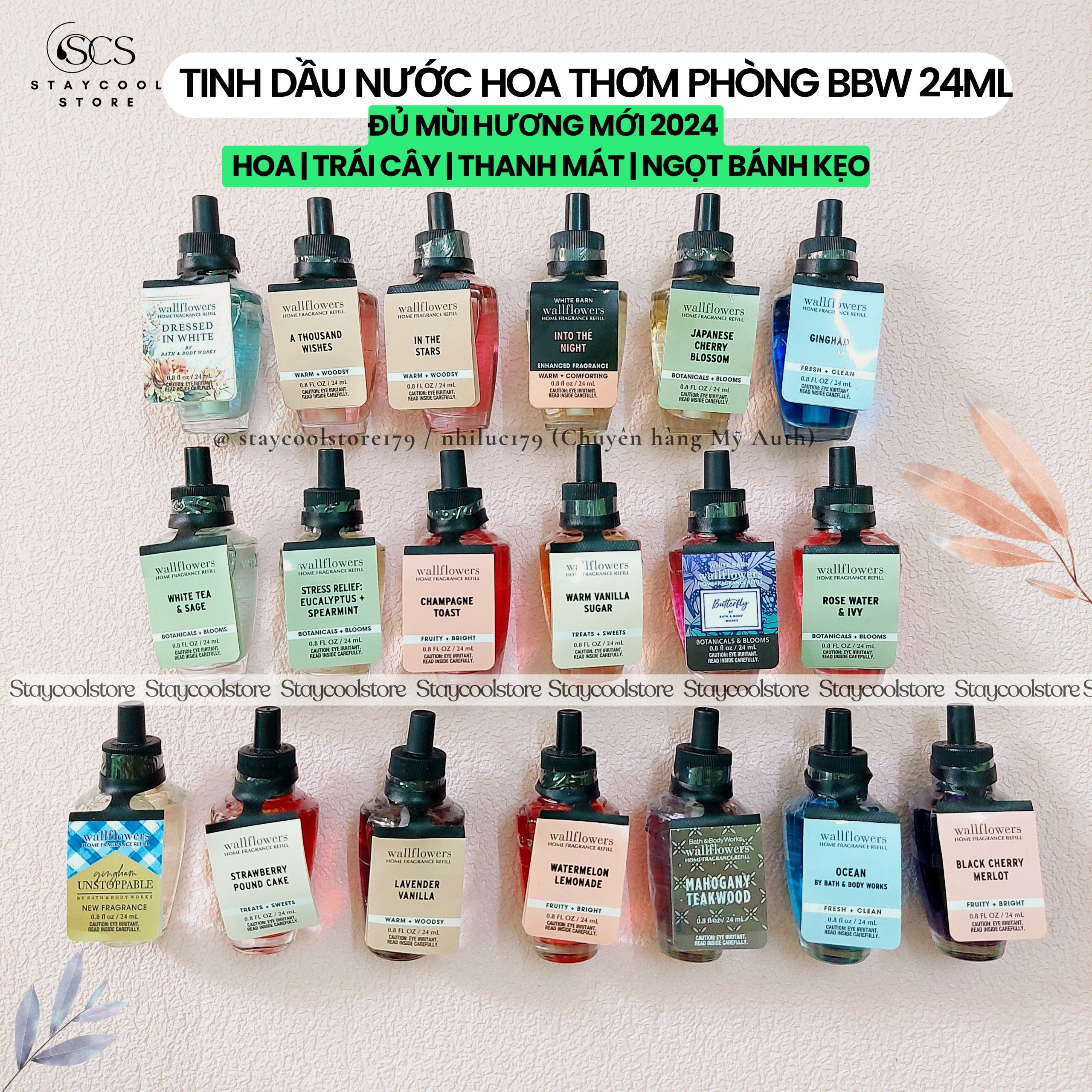 [Bill Mỹ- Đủ Mùi] Tinh dầu xông thơm phòng Bath & Body Works 24ml