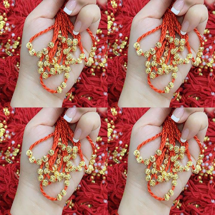[HCM]Vòng đeo tay 5 hạt châu may mắn - DÂY ĐỎ