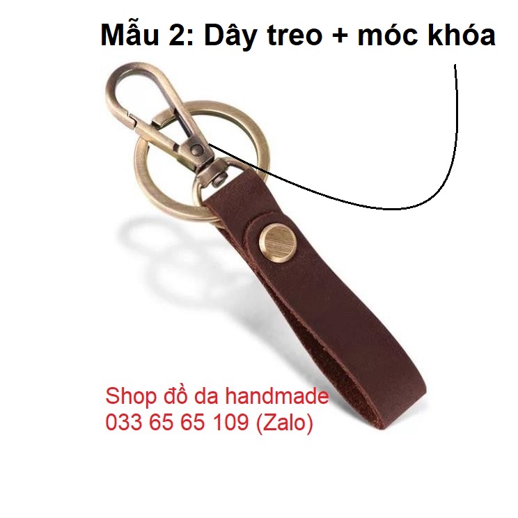Móc treo chìa khóa da bò thật 100%, dây đai móc khóa, móc treo chìa khóa tiện lợi
