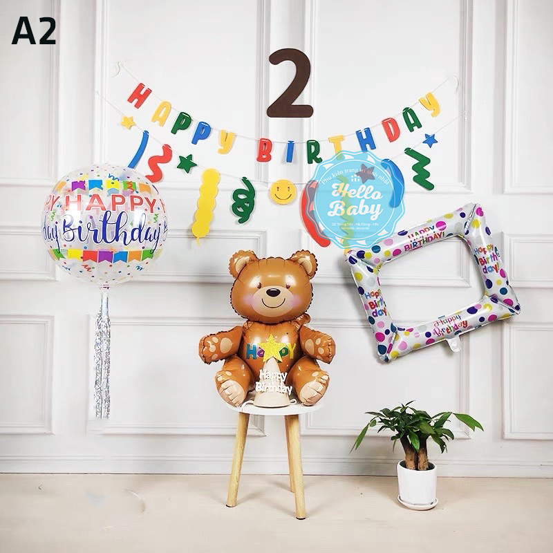 Set bóng sinh nhật dây chữ dạ phong cách Hàn Quốc - HelloBaby