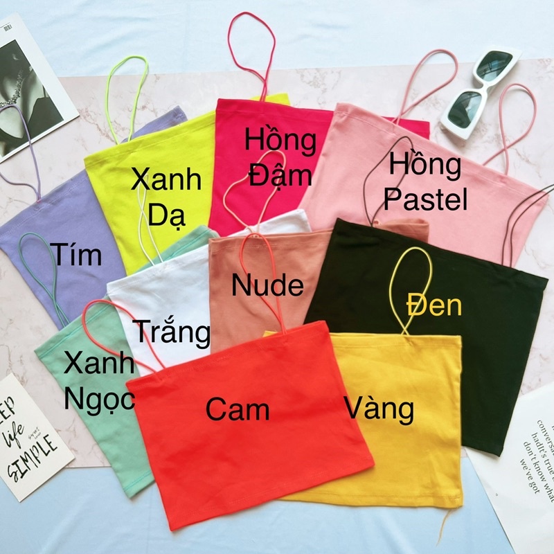[HOT]  Áo Croptop 2 Dây Sợi BÚN chất cotton AO34