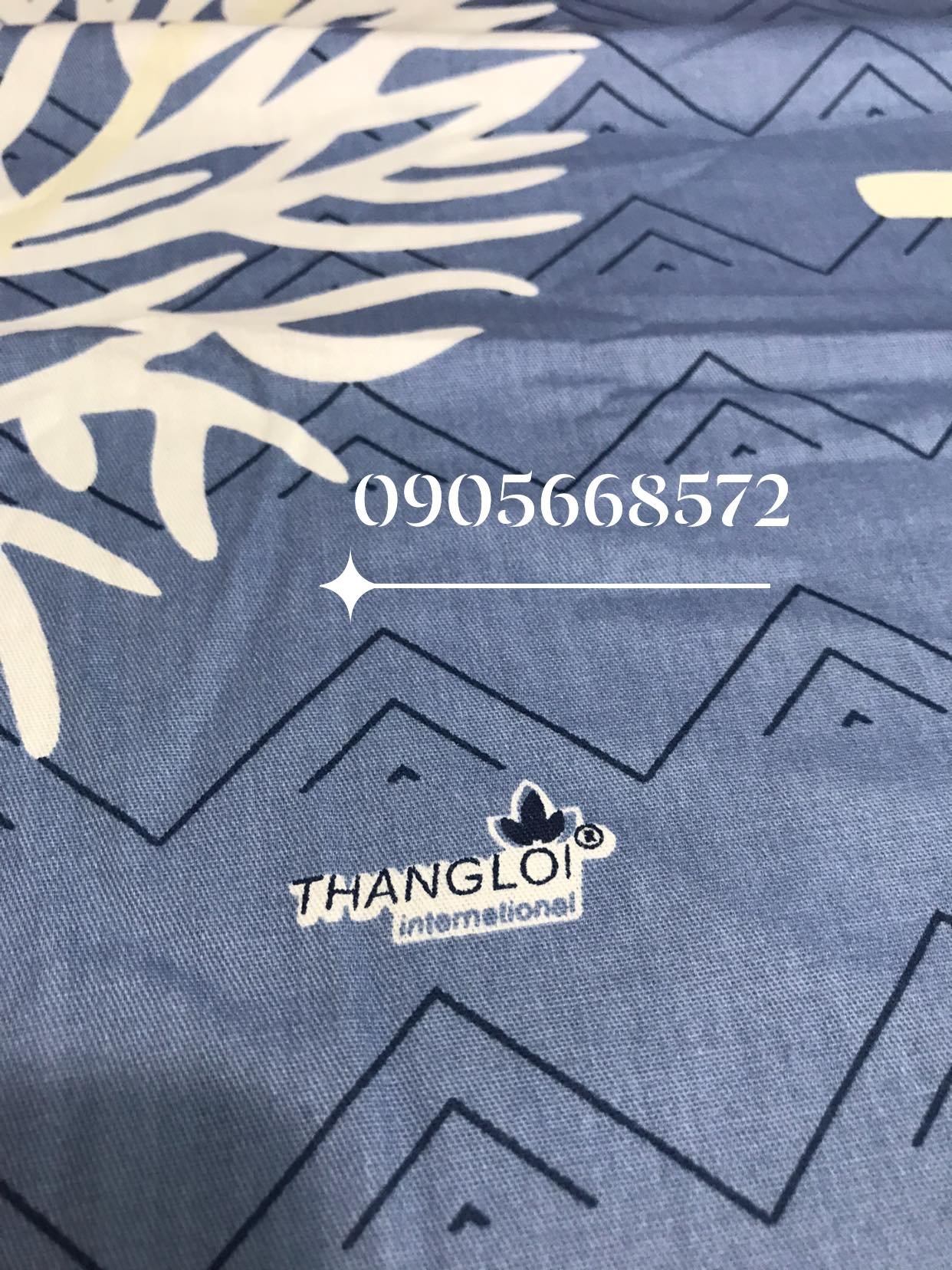 Bộ ga gối 4 món  coton  chuẩn logo in trên vải dày mềm mát sang trọng