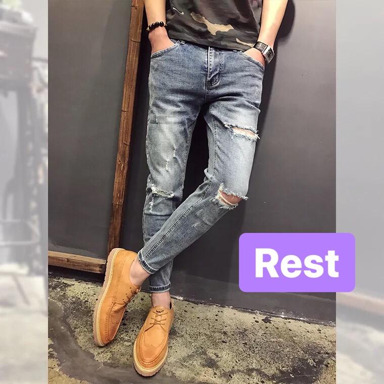 QUẦN JEAN NAM CHẤT BÒ CAO CẤP RÁCH TUYỆT ĐẸP SIÊU SANG EV-2606 EVEREST FASHION
