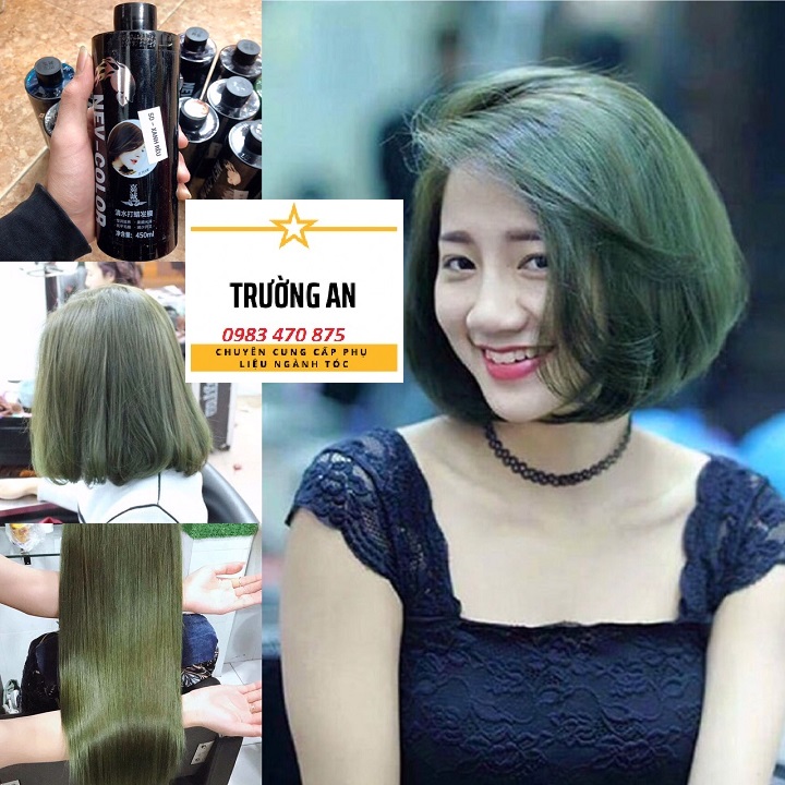 Thuốc nhuộm phủ bóng xanh rêu 5D 450ml