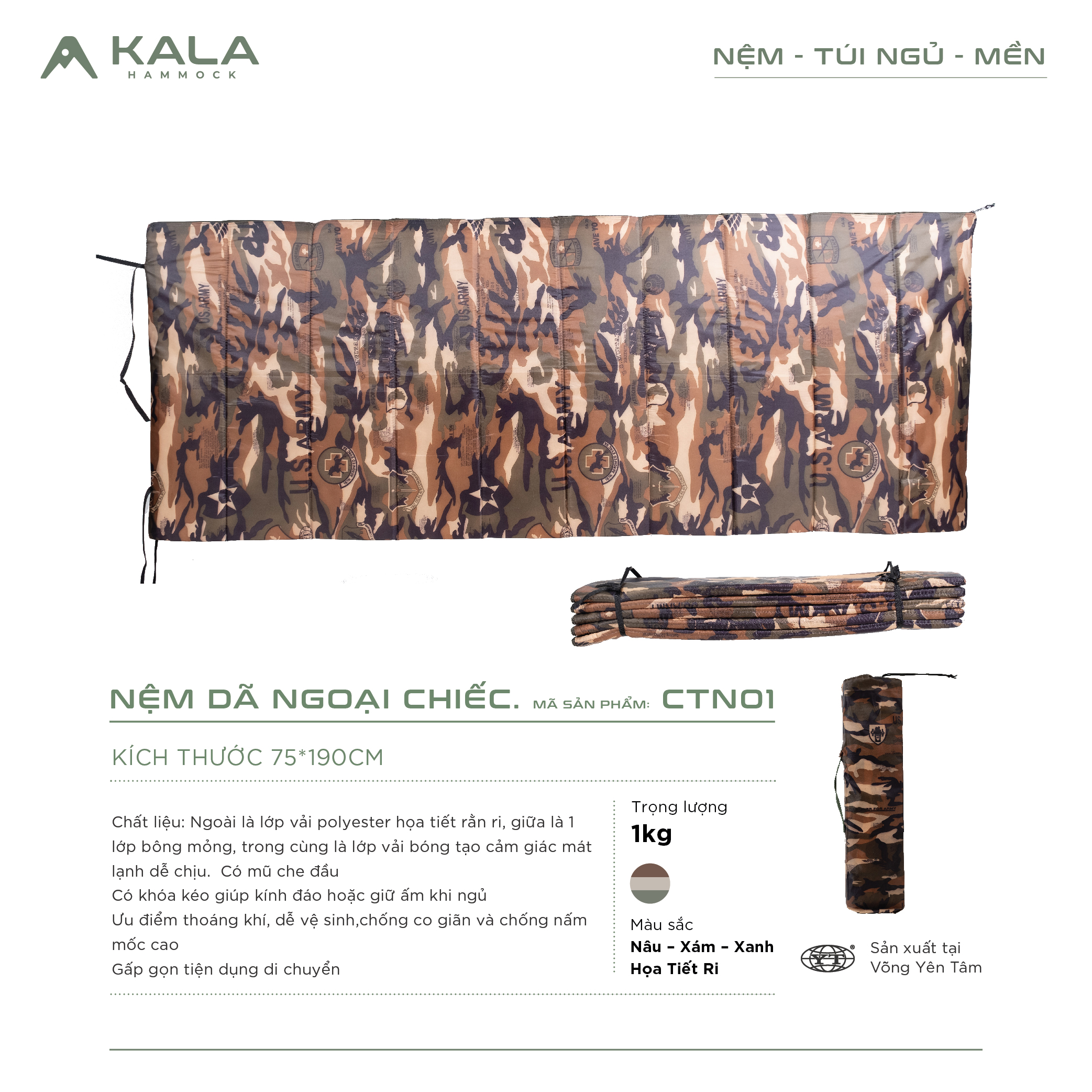 [HCM]Nệm chiếc du lịch có túi treo