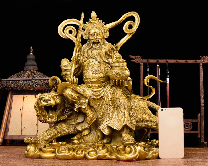 [Trả góp 0%] Tượng thần tài Triệu Công Minh bằng đồng thau cỡ đại phong thủy Hồng Thắng