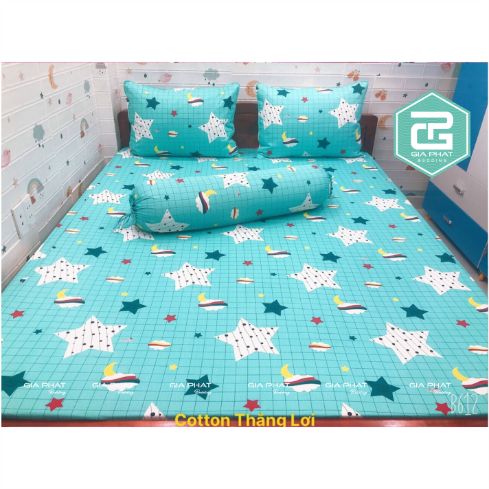 Bộ ga gối Thắng Lợi 100% Cotton chuẩn logo họa tiết