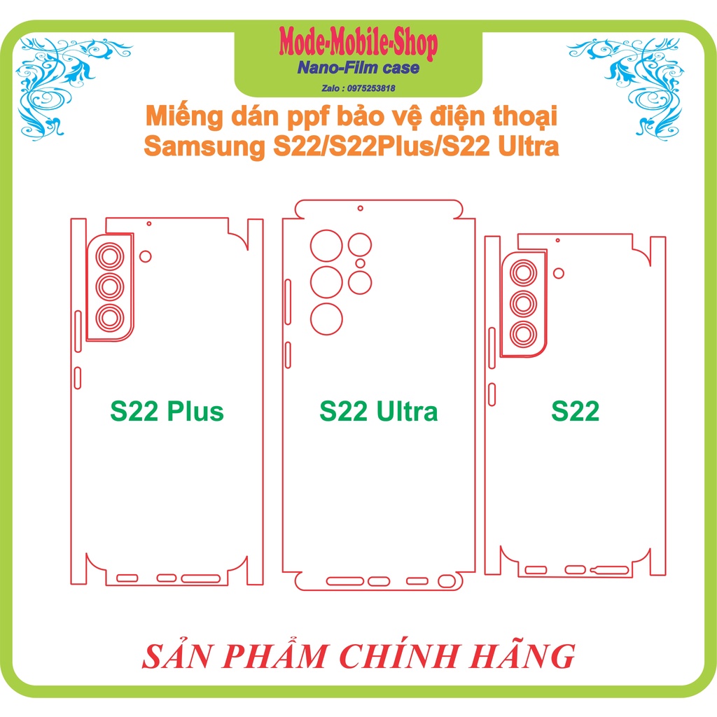 Miếng dán ppf full lưng viền samsung S22/S22ultra/S22 plus