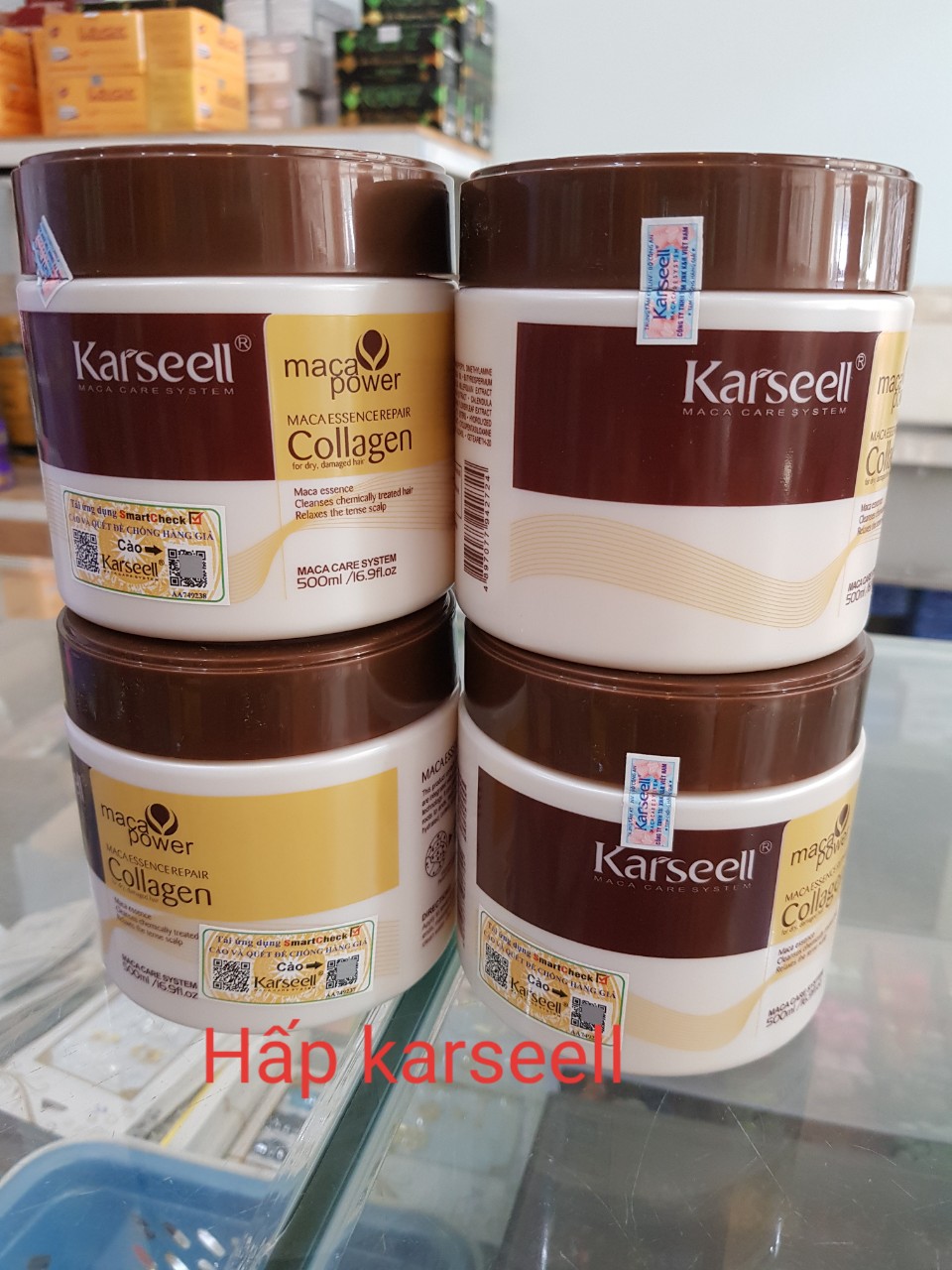Hấp dầu tóc collagen karseell 500ml (Tặng kèm trùm ủ tóc)