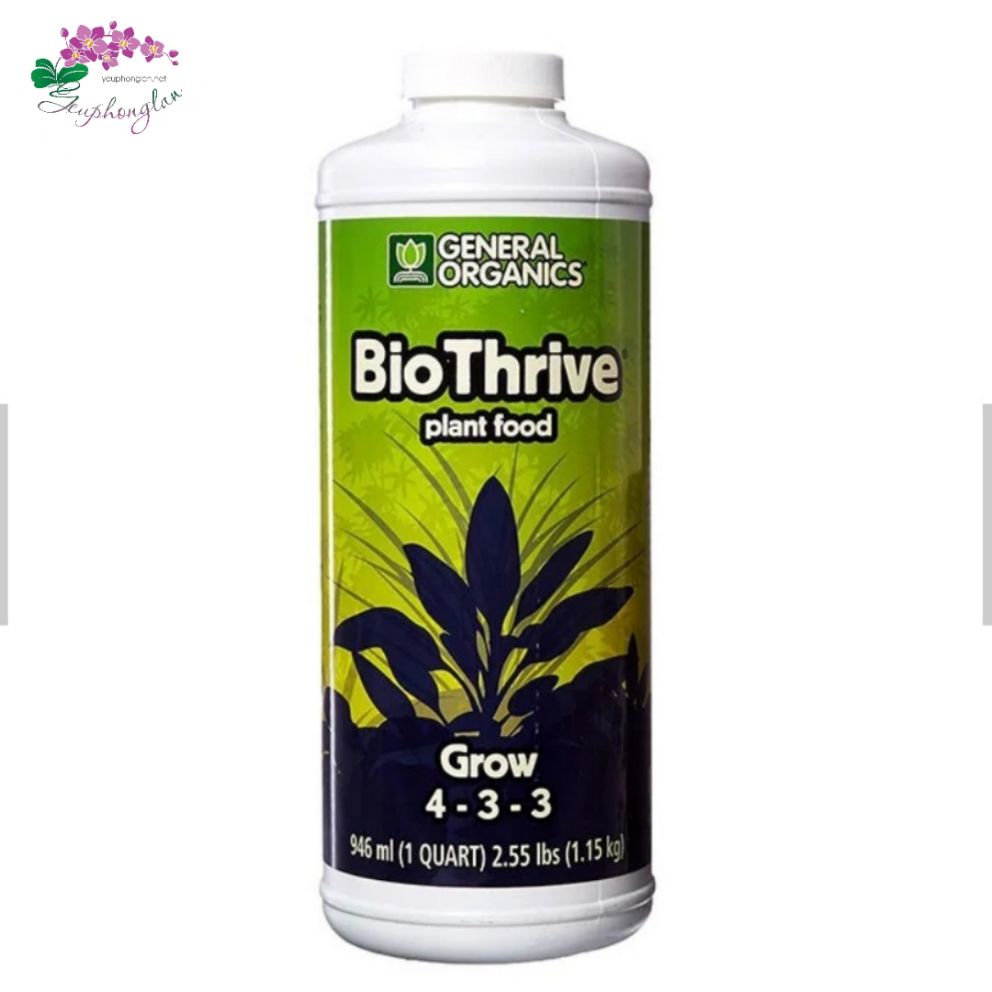Bio Thrive Grow 4-3-3 Phân bón hữu cơ 946ml chuyên lan Var, kiểng lá