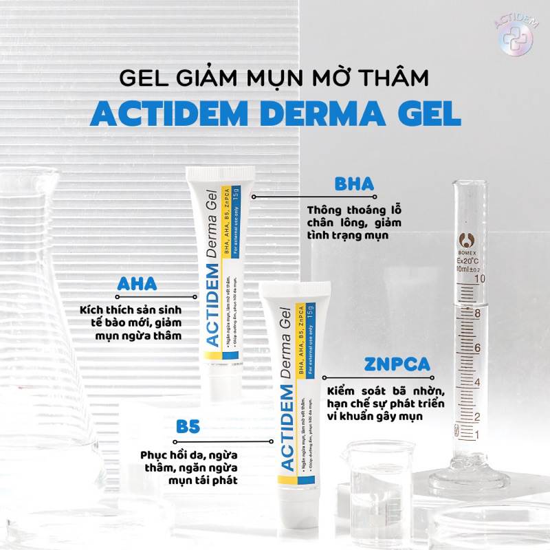 Kem giảm mụn mờ thâm Actidem Derma Gel (18g)