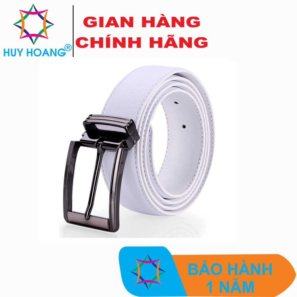 Thắt lưng nam da bò viền chỉ màu trắng HQ4140