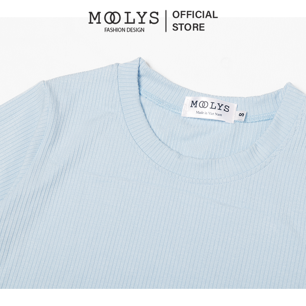 Áo crop top thun gân đơn giản Moolys MC010