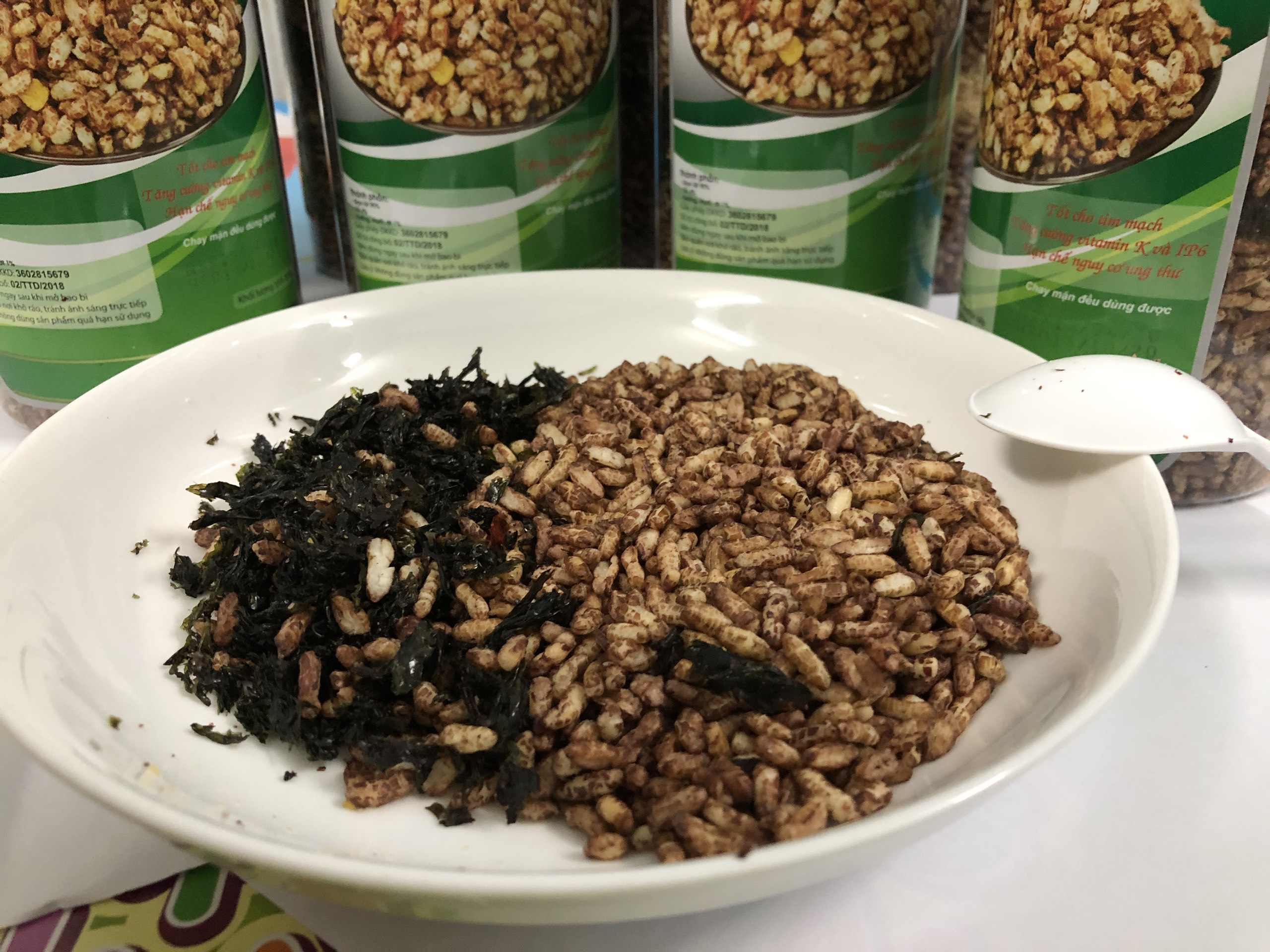combo 3 hũ GẠO LỨT cháy tỏi mix RONG BIỂN GIÒN TAN - ăn vặt giảm cân hiệu quả - 300g