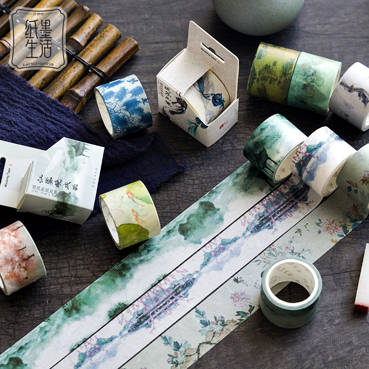 Cuộn băng keo washi tape Thuỷ mặc M630