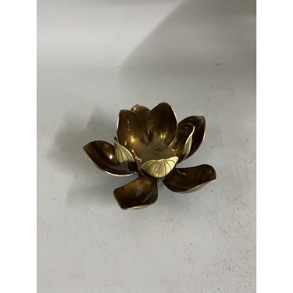 Hoa sen để nến bằng đồng cao cấp, kích thước 7cm x 12cm