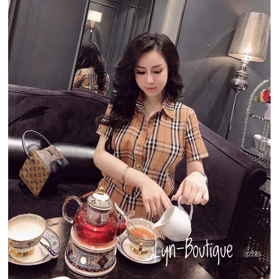 Áo sơ mi kẻ cộc tay hot hit
