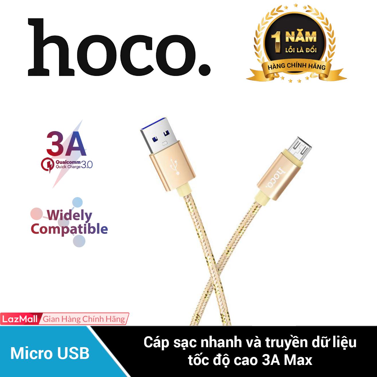 Cáp sạc micro usb hoco upm12 sạc nhanh 3a max dài 100cm - bản giới hạn