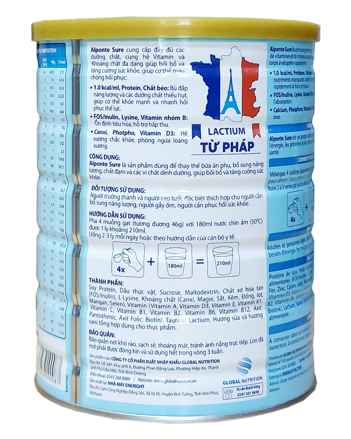Sữa bột Alponte Sure 900g (Dành cho người cao tuổi)