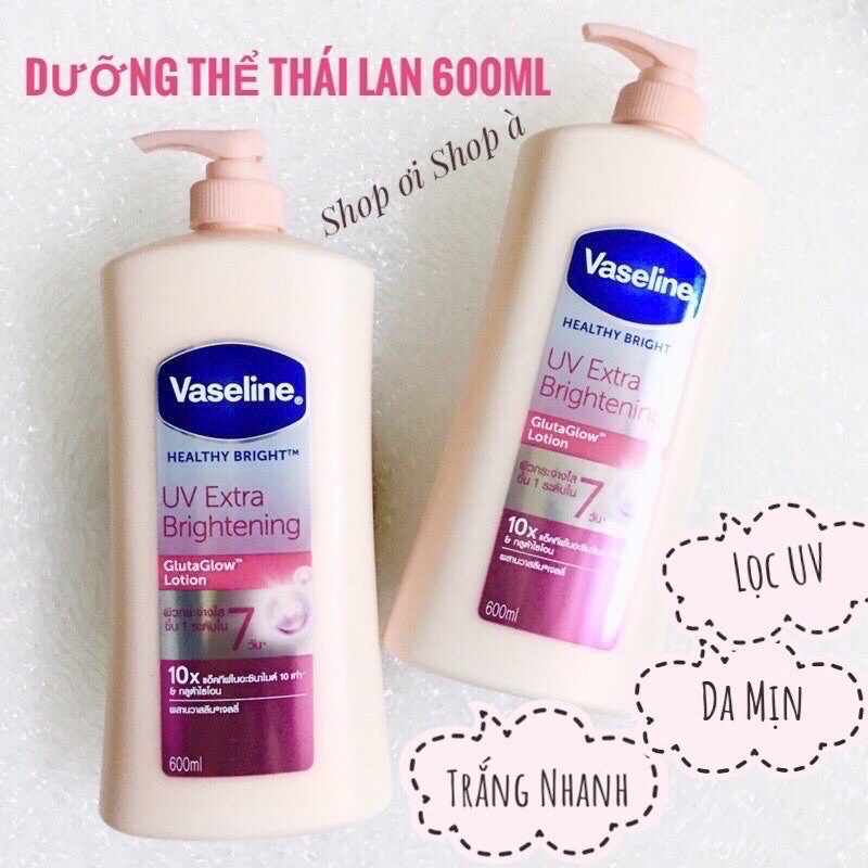 Sữa dưỡng thể trắng da Vaseline 400ml thailan