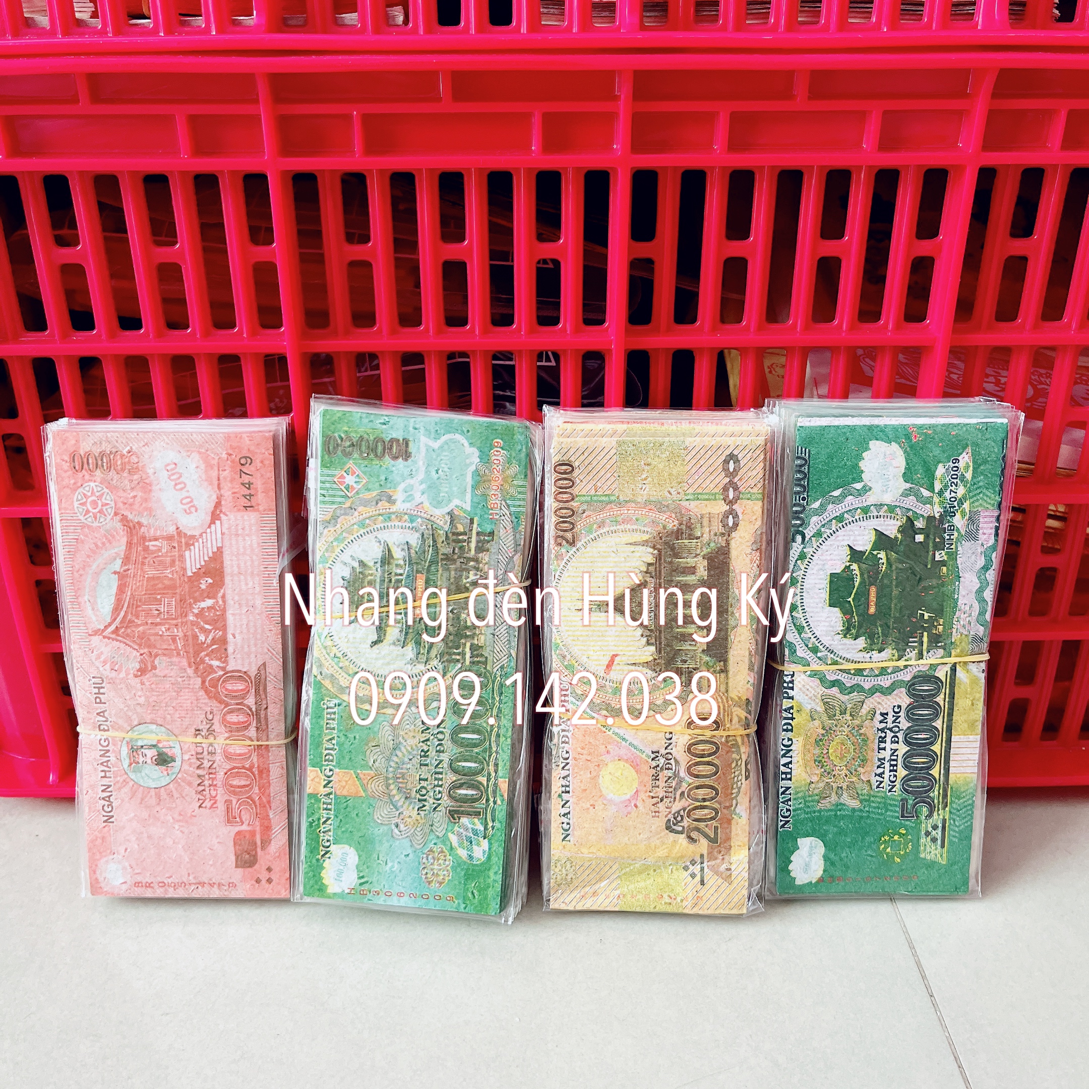 Giấy cúng vàng mã tiền 500/200/100/50/20/10 gồm 1 xấp