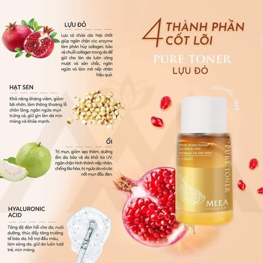 Chính hãng _Toner Lựu Đỏ Meea Organic 120ml (Pure Toner)