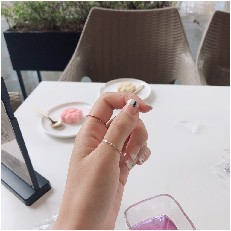 Set 3 nhẫn 3 màu đỏ đen trắng