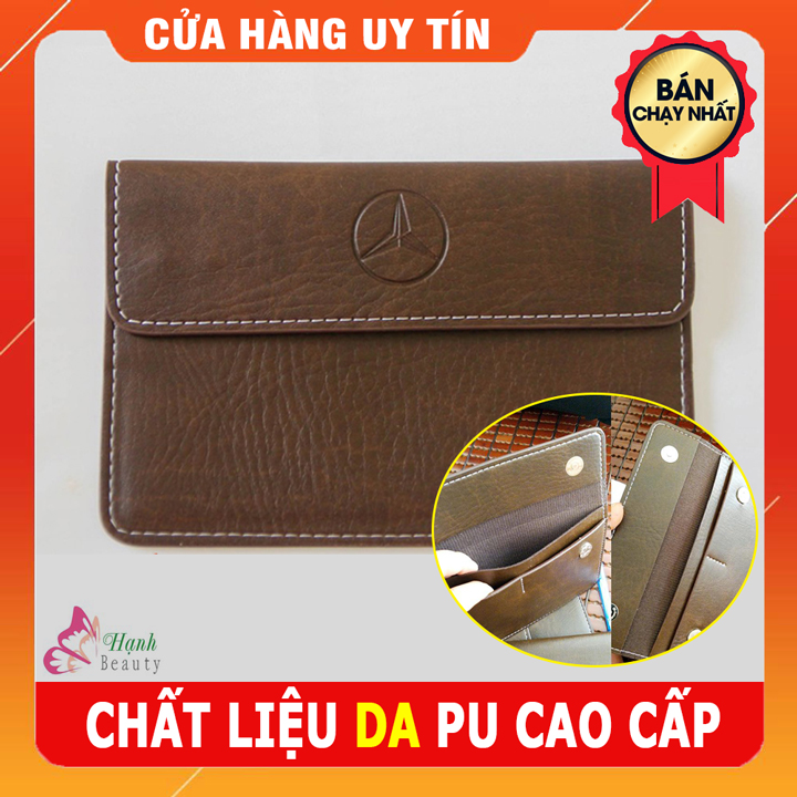 VÍ DA PU ĐỰNG ĐĂNG KIỂM, GIẤY TỜ Ô TÔ CAO CẤP ( Logo Mercedes )