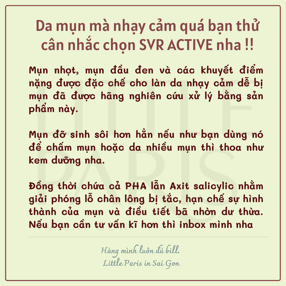 [MẪU MỚI] Gel Dưỡng Cho Da Mụn SVR Sebiaclear Active 40ml