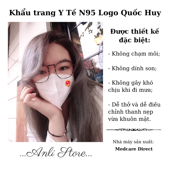 Khẩu trang y tế N95 logo Quốc Huy/Đoàn Khẩu trang 5 lớp - MEDCARE DIRECT