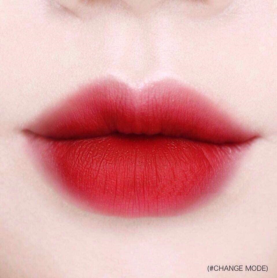 son 3CE soft lip lacquer màu đỏ lạnh change mode
