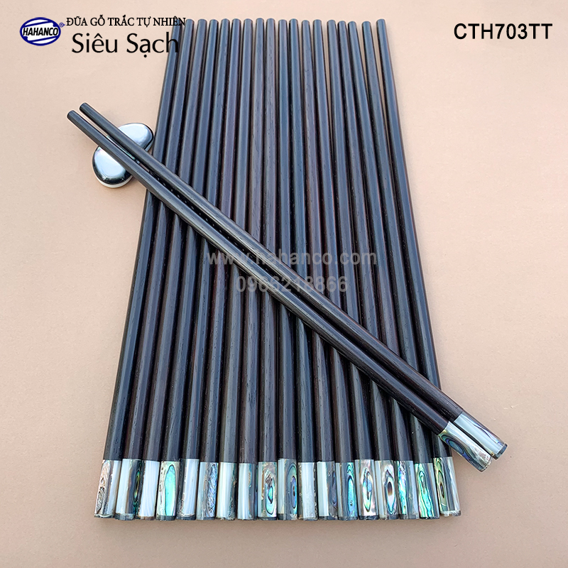 Đũa gỗ Trắc tròn đầu bào ngư Úc (10 đôi/hộp) đũa gỗ tự nhiên siêu sạch - an toàn cho sức khỏe - CTH703TT - Chopstick of HAHANCO