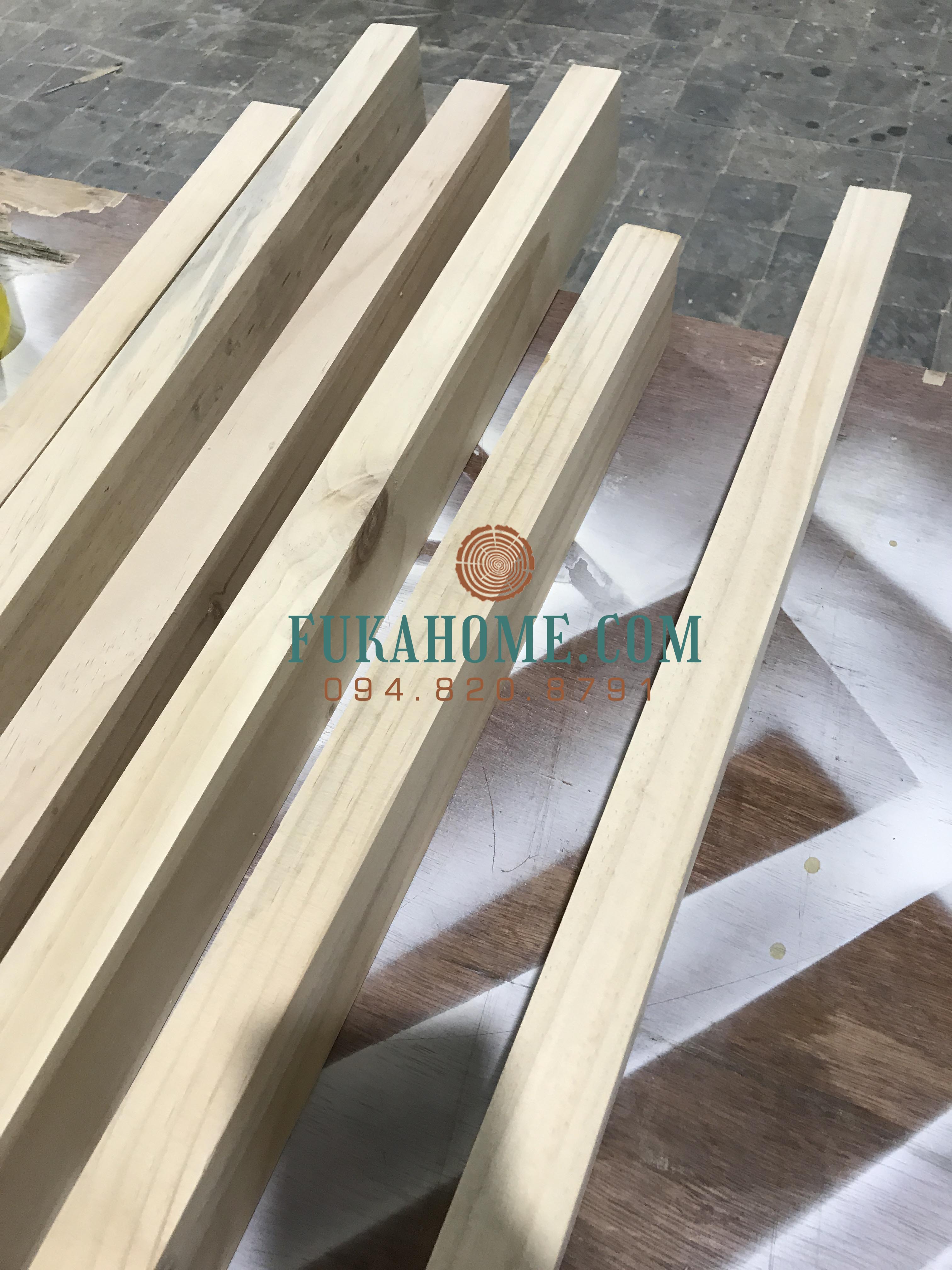 Thanh gỗ thông mới vuông 2x2, d70cm hoặc 80cm, 90cm, bào láng 4 mặt - tg2x2-90