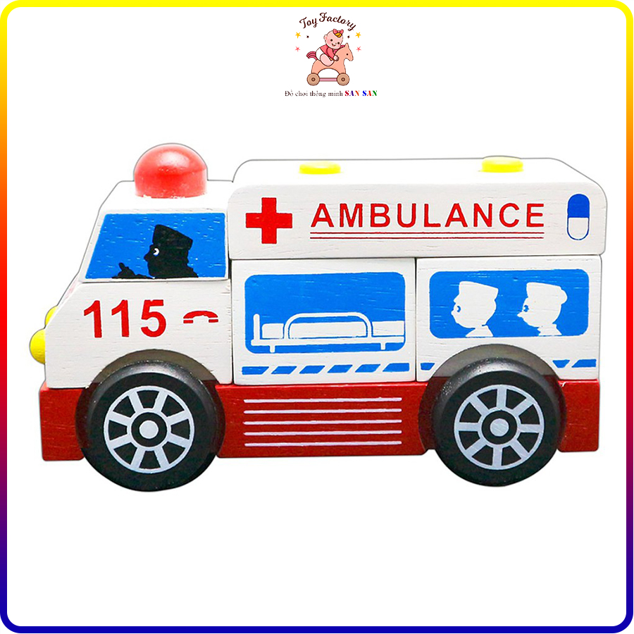 [Hoàn Tiền 10%]Lắp ráp xe cứu thương - Đồ chơi gỗ Winwintoys