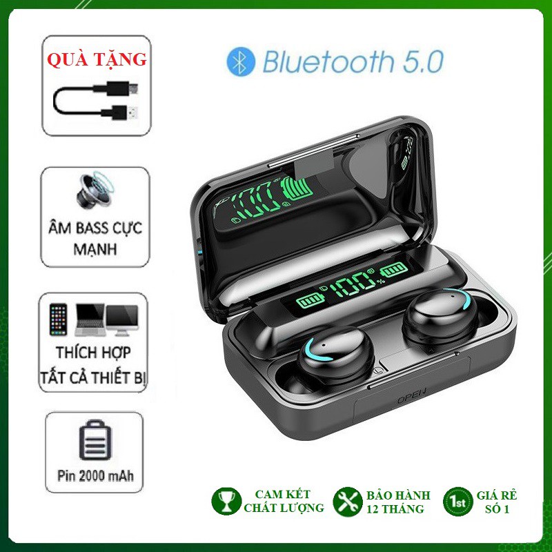 Tai nghe cảm ứng TWS F9 PRO bluetooth 5.1 phiên bản mới cao cấp pro - Hàng nhập khẩu