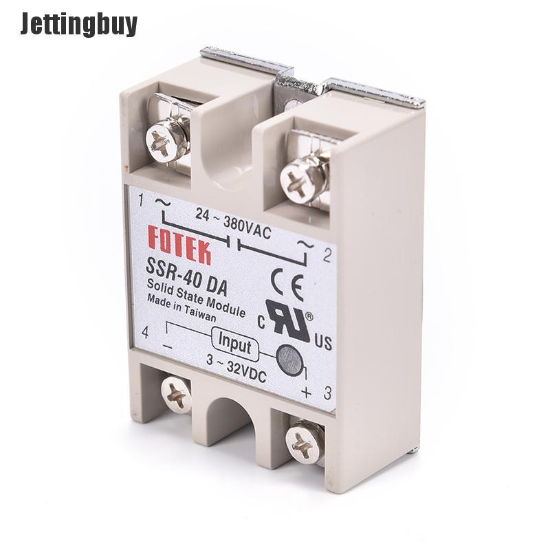 【Jettingbuy】 Industrial Solid State Relay SSR 40A with Protective Flag SSR-40DA 40A DC control AC