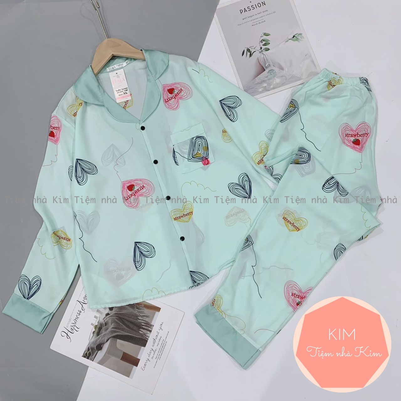 Bộ Pijama Lụa Mango - Bộ Mặc Nhà Cộc Dài - Hàng cao cấp có size
