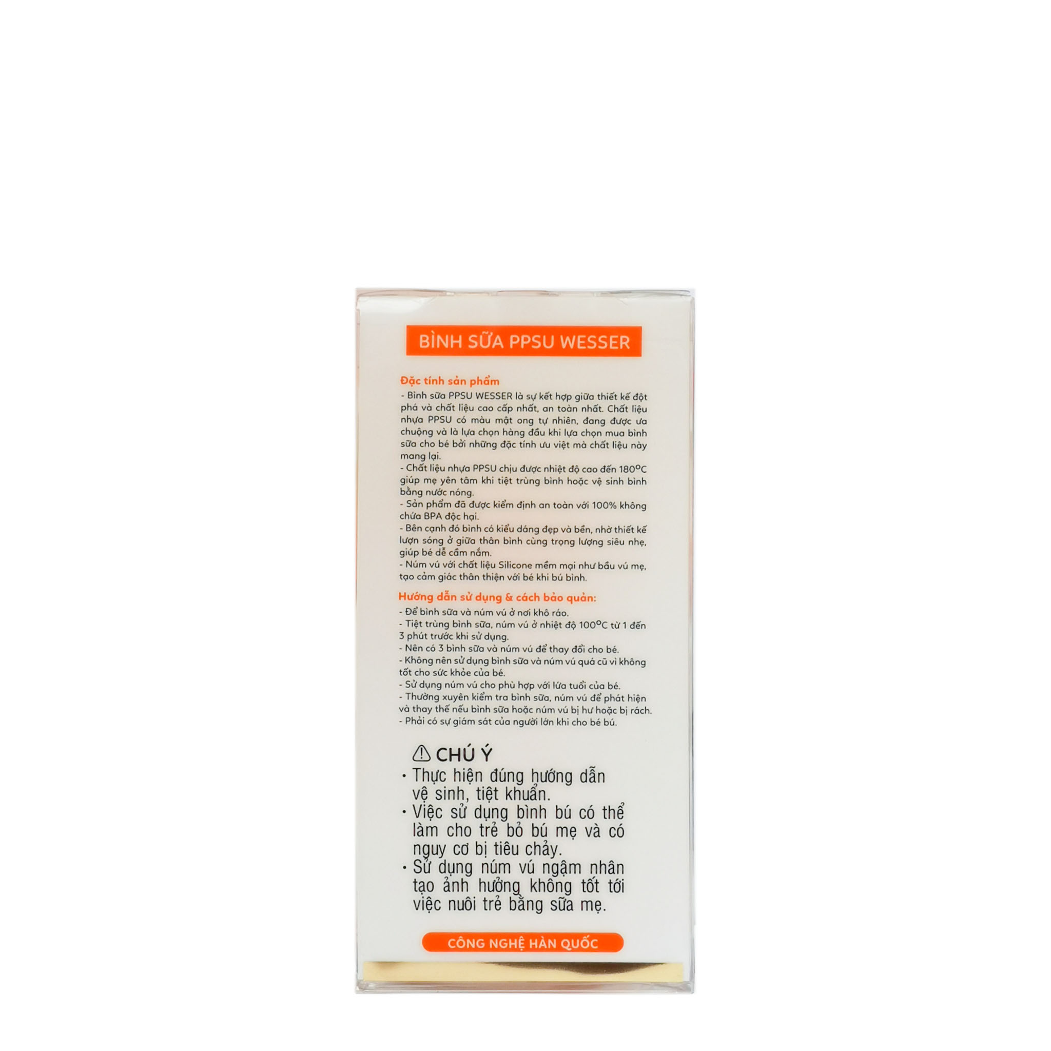 Bình Sữa Wesser PPSU Cổ Nhỏ 60/140/250ml