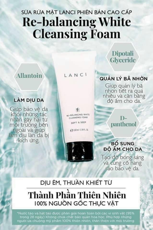Sữa rửa mặt LANCI làm trắng da WHITE CLEANSING FOAM - 100ml