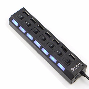 Bộ chia usb từ 1 cổng usb ra 7 cổng usb sports có led