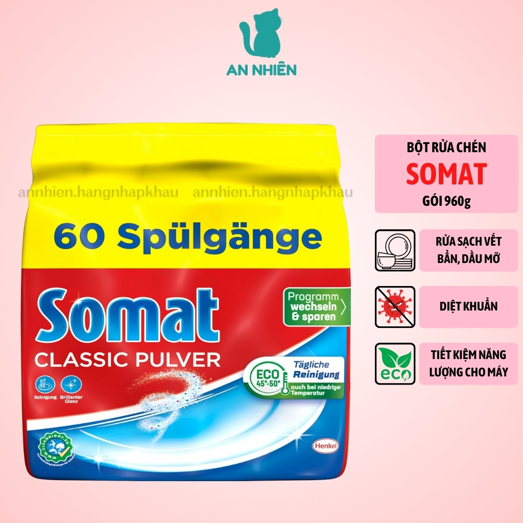 Bột rửa chén Somat 960g của Đức dùng cho máy rửa chén bát