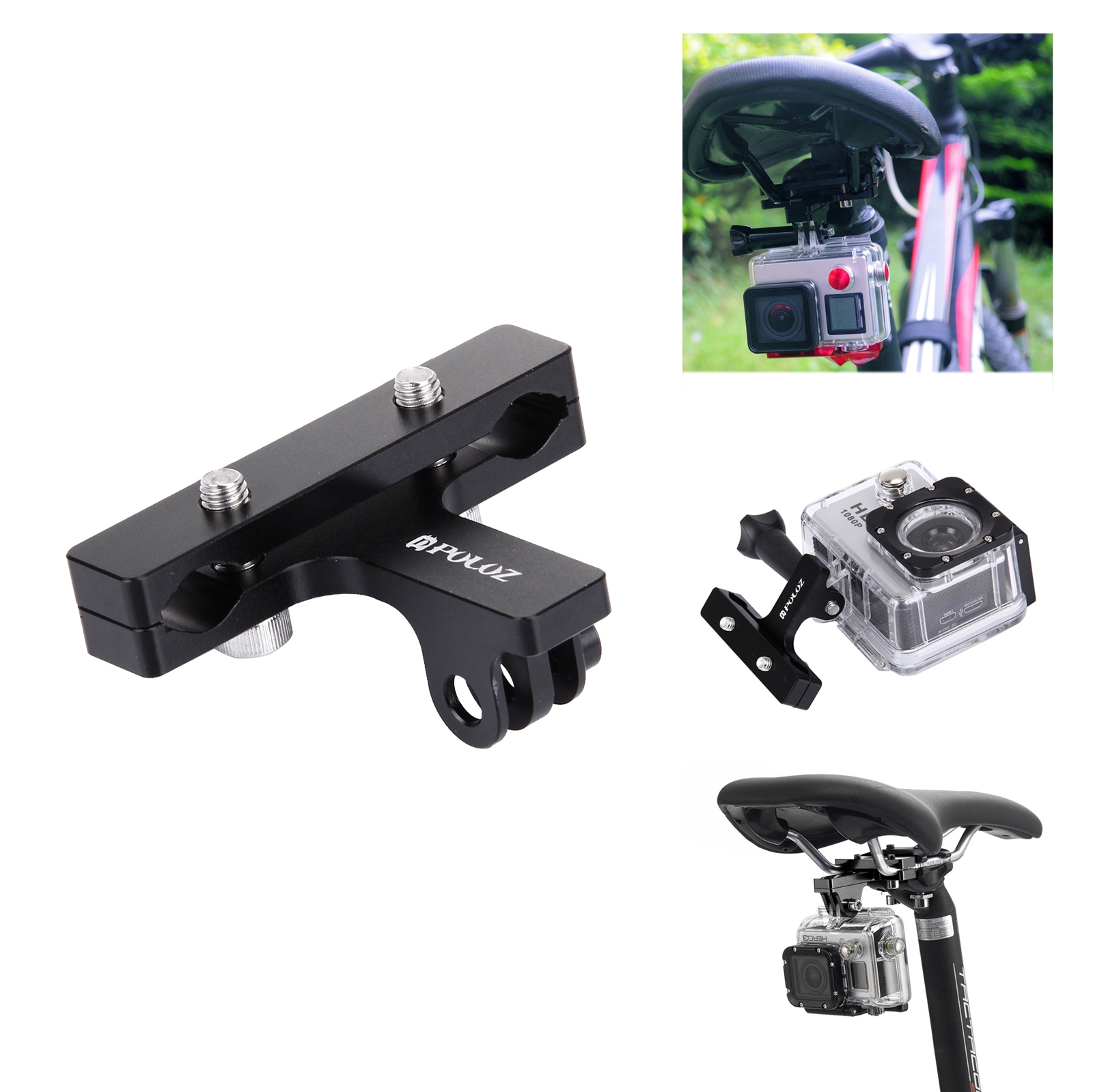 Ngàm gắn gopro và action cam lên yên xe đạp puluz