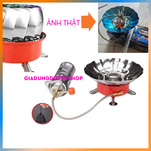 ( CÓ DÂY DẪN GAS AN TOÀN ) Bếp Gas Du Lịch Dã Ngoại Mini Xếp Gọn dể dàng mang theo,rất chắc chắn ,an toàn đã qua kiểm duyệt + Tặng kèm túi xách )