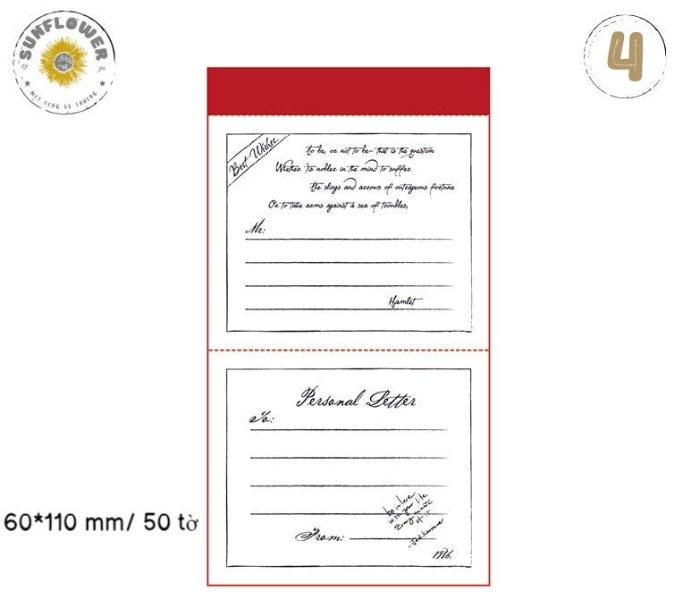 Sunflower-SF79 - Sét 50 tờ giấy note decor trang trí sổ