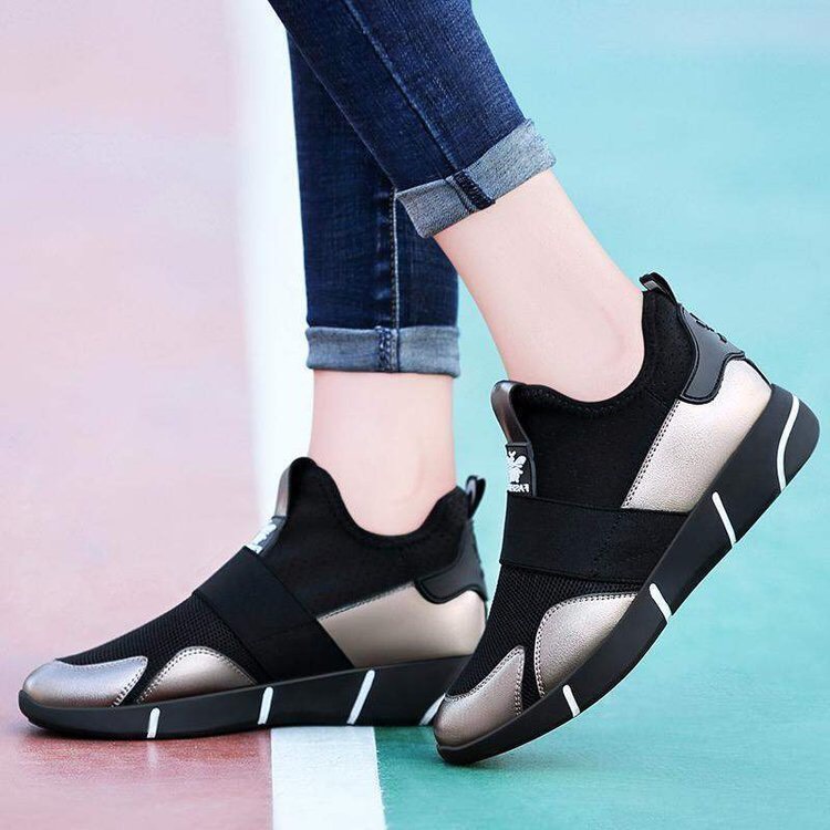 giầy bata cổ chun vải mềm đế bệt