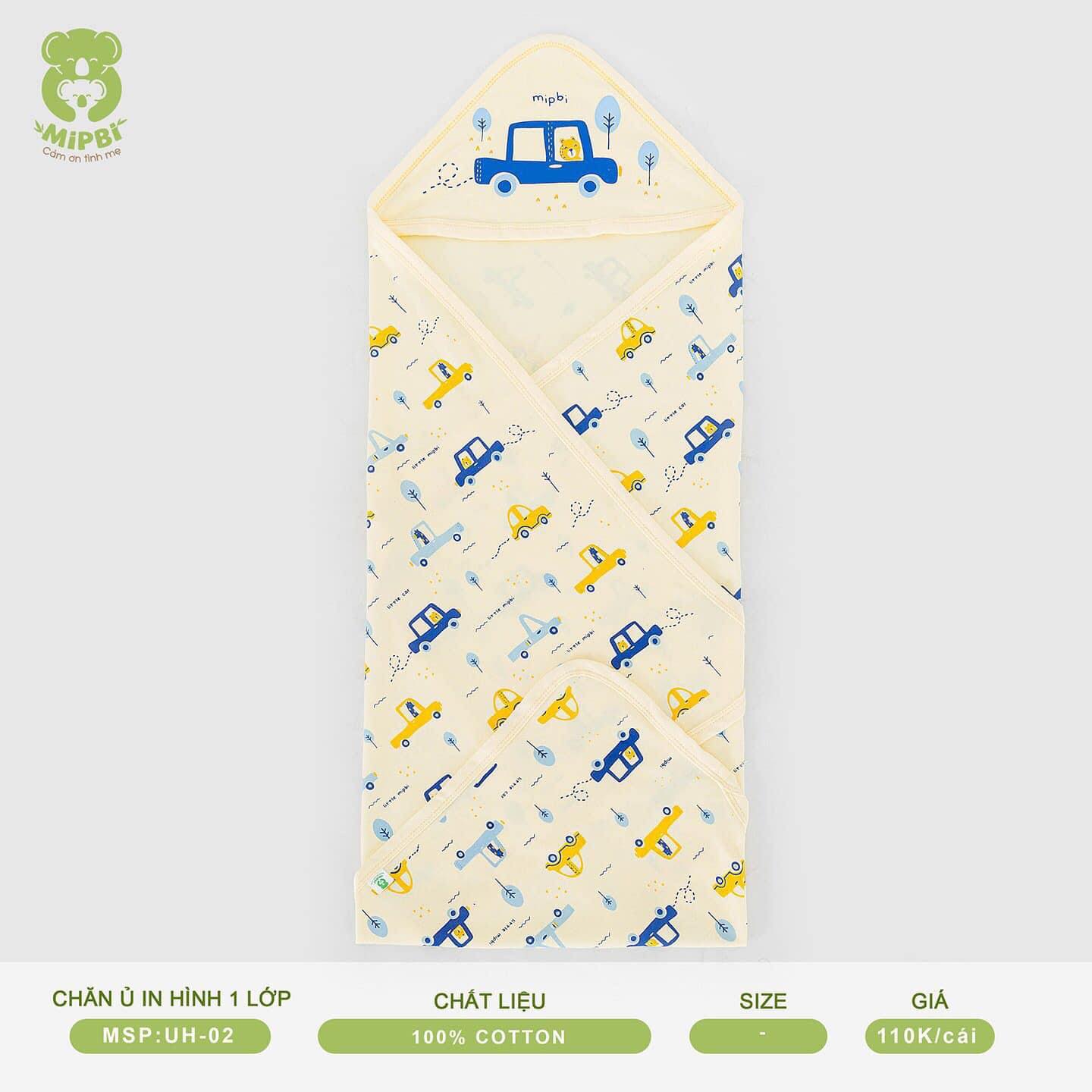 Chăn ủ sơ sinh cotton Mipbi