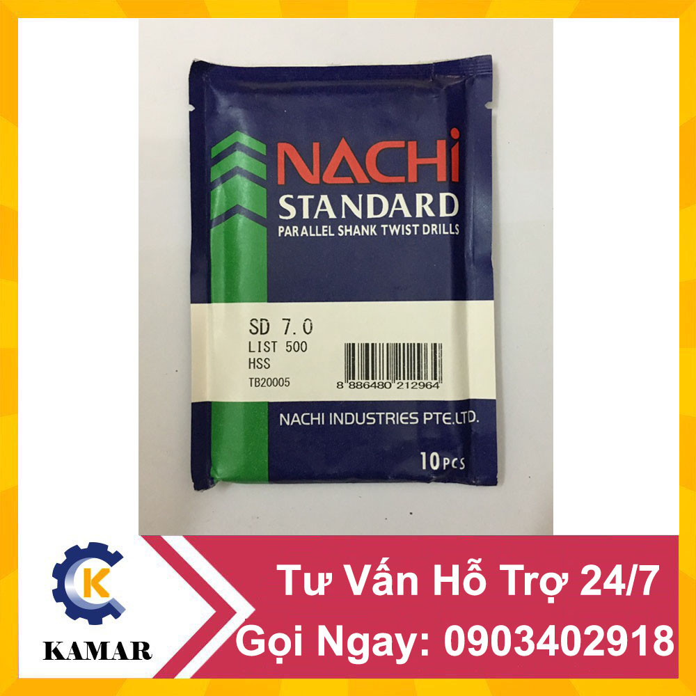 Mũi khoan nachi từ 7.0 đến 7.9mm hàng chính hãng